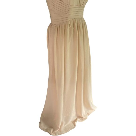 Halter Bridesmaid Backless Long Dress Evening Dress Formal Champagne Tan Size 4 - Picture 5 of 11